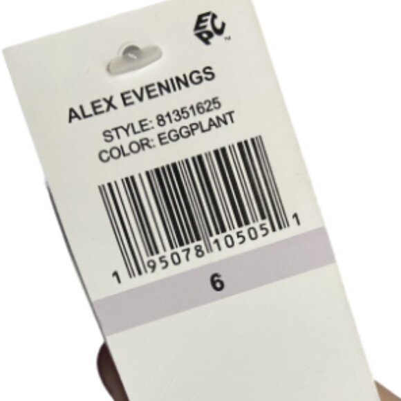**Alex Evenings** Empire Waist Dress Cascade Detail 6 NWT - Picture 4 of 5